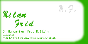 milan frid business card